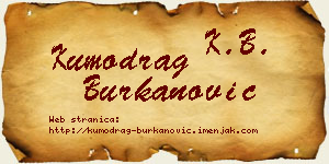 Kumodrag Burkanović vizit kartica